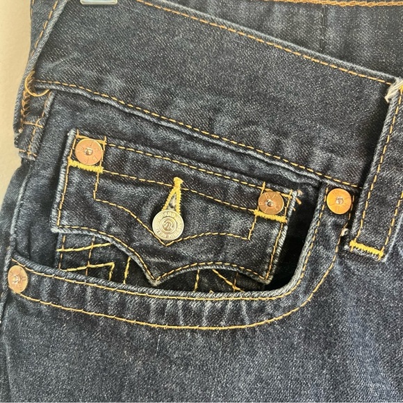 True Religion Womens Straight Leg Jeans Flap Pocket Sz 31 Slim Fit Retro Western - Picture 10 of 15